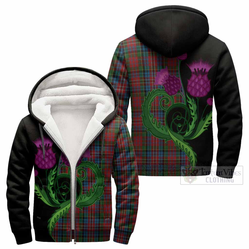 Kidd Tartan Sherpa Hoodie Traditional Scottish Thistle