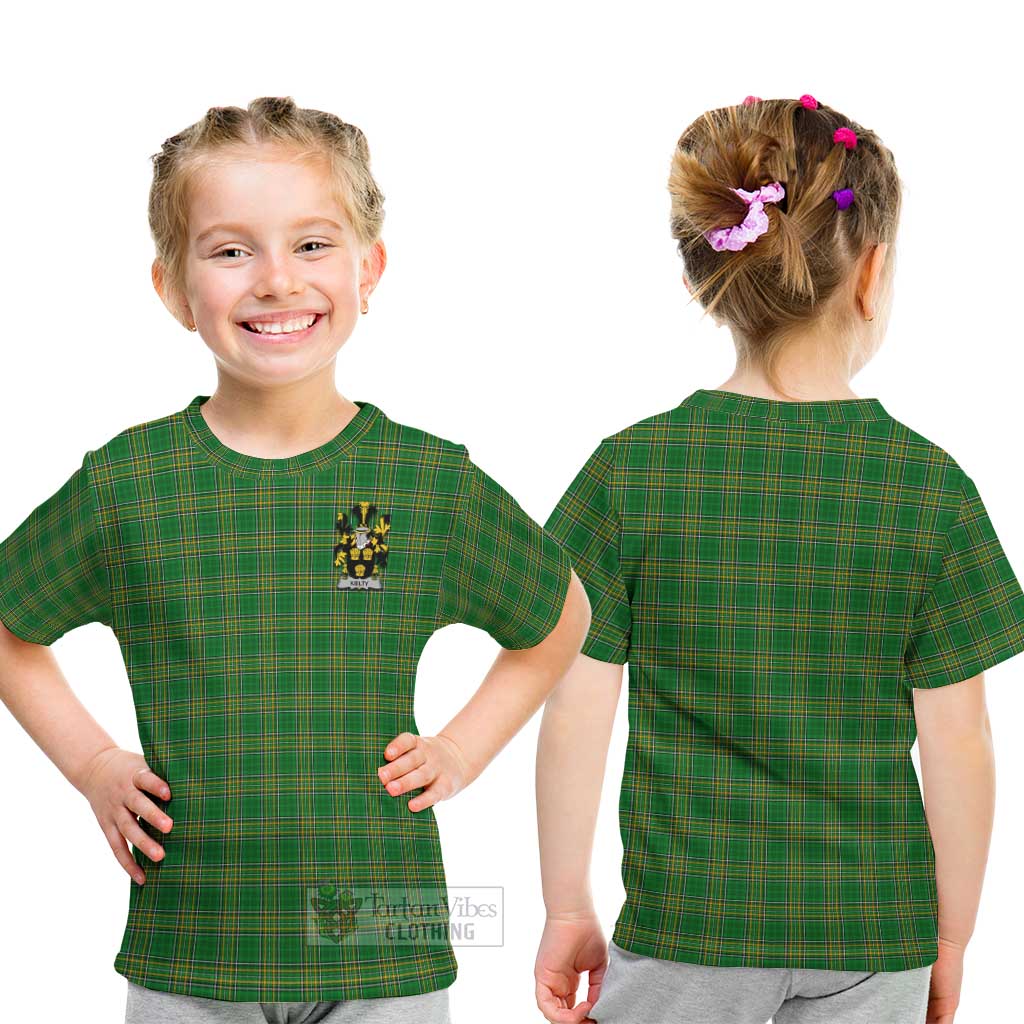 Tartan Vibes Clothing Kielty Irish Clan Kid T-Shirt with Coat of Arms
