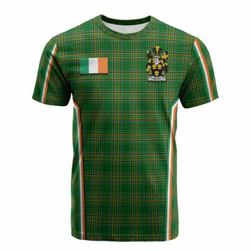Kielty Irish Clan Coat of Arm Tartan Cotton T-shirt Flag Style