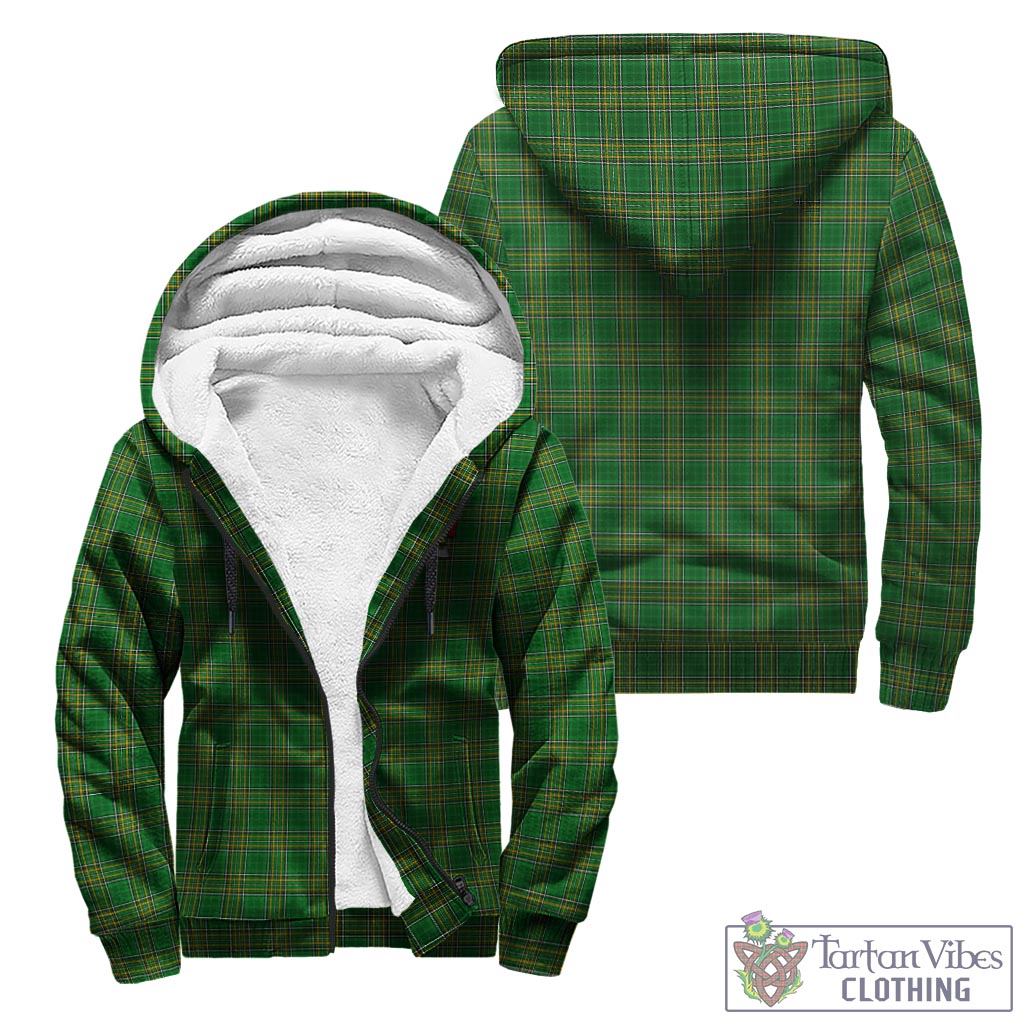 Tartan Vibes Clothing Kiely Ireland Clan Tartan Sherpa Hoodie with Coat of Arms