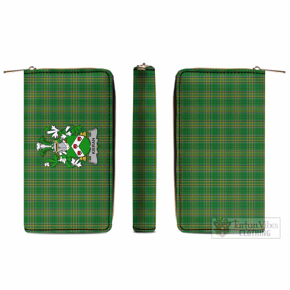 Kieran Irish Clan Tartan Women's Leather Wallet with Coat of Arms - Tartan Vibes Clothing