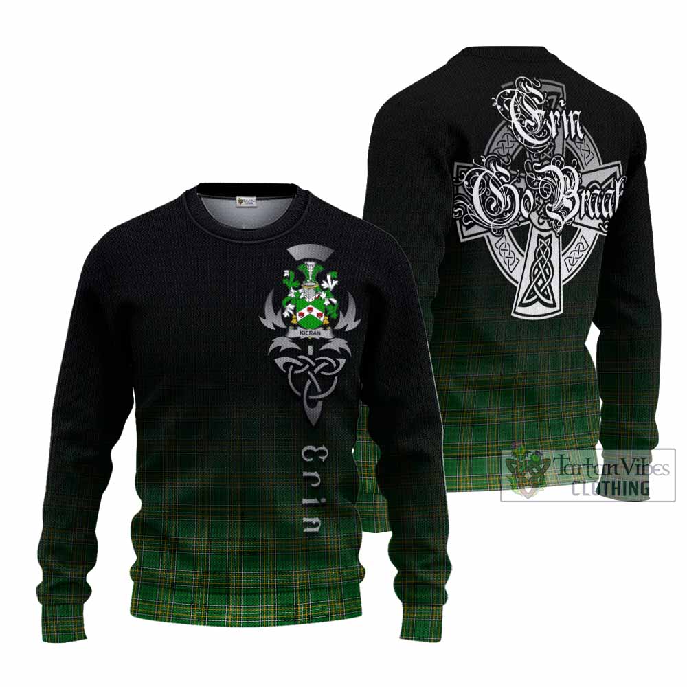 Tartan Vibes Clothing Kieran Irish Clan Knitted Sweater with Coat of Arms Erin Go Bragh Celtic Inspired