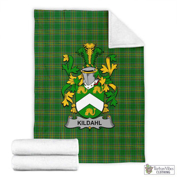 Kildahl Irish Clan Tartan Blanket with Coat of Arms X-Large 59 x 79 inches 150 x 200 cm - Tartan Vibes Clothing