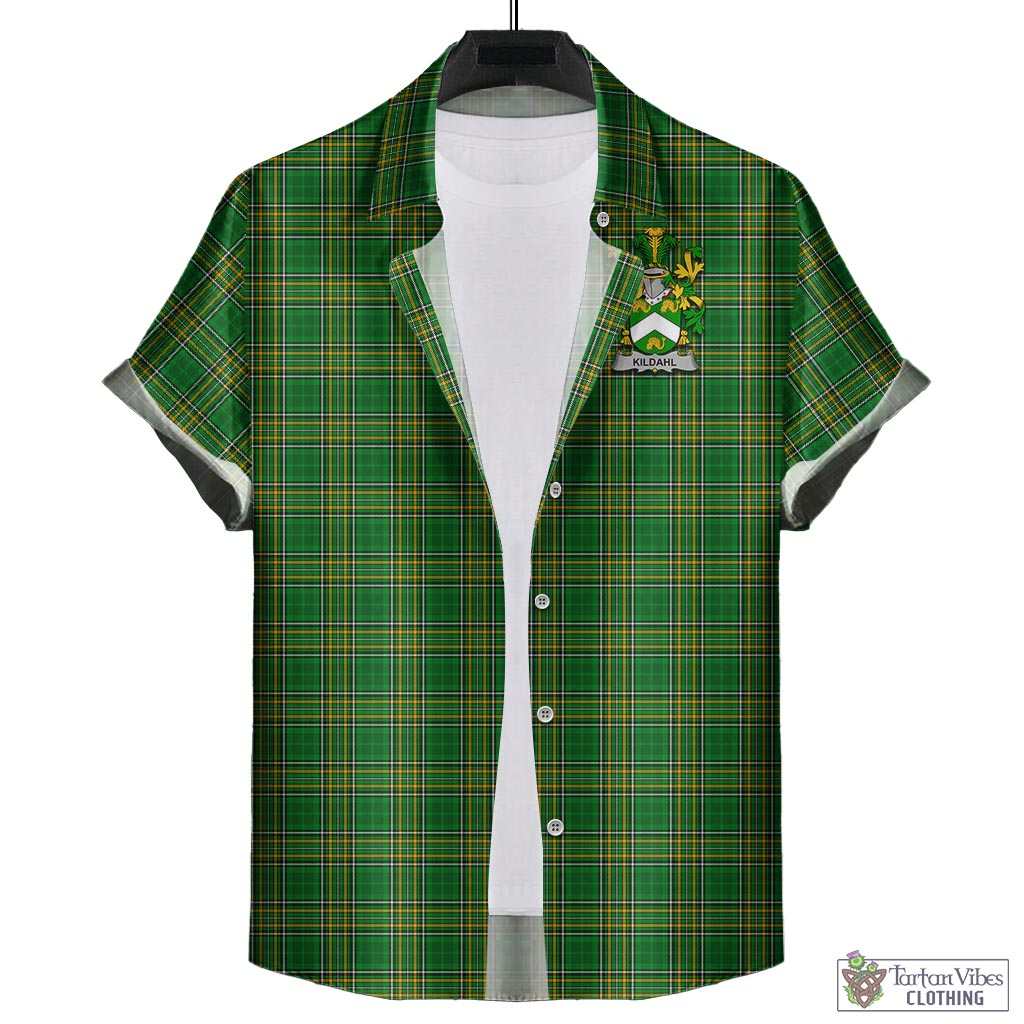 Kildahl Irish Clan Tartan Hawaiian Shirt with Coat of Arms - Tartan Vibes Clothing