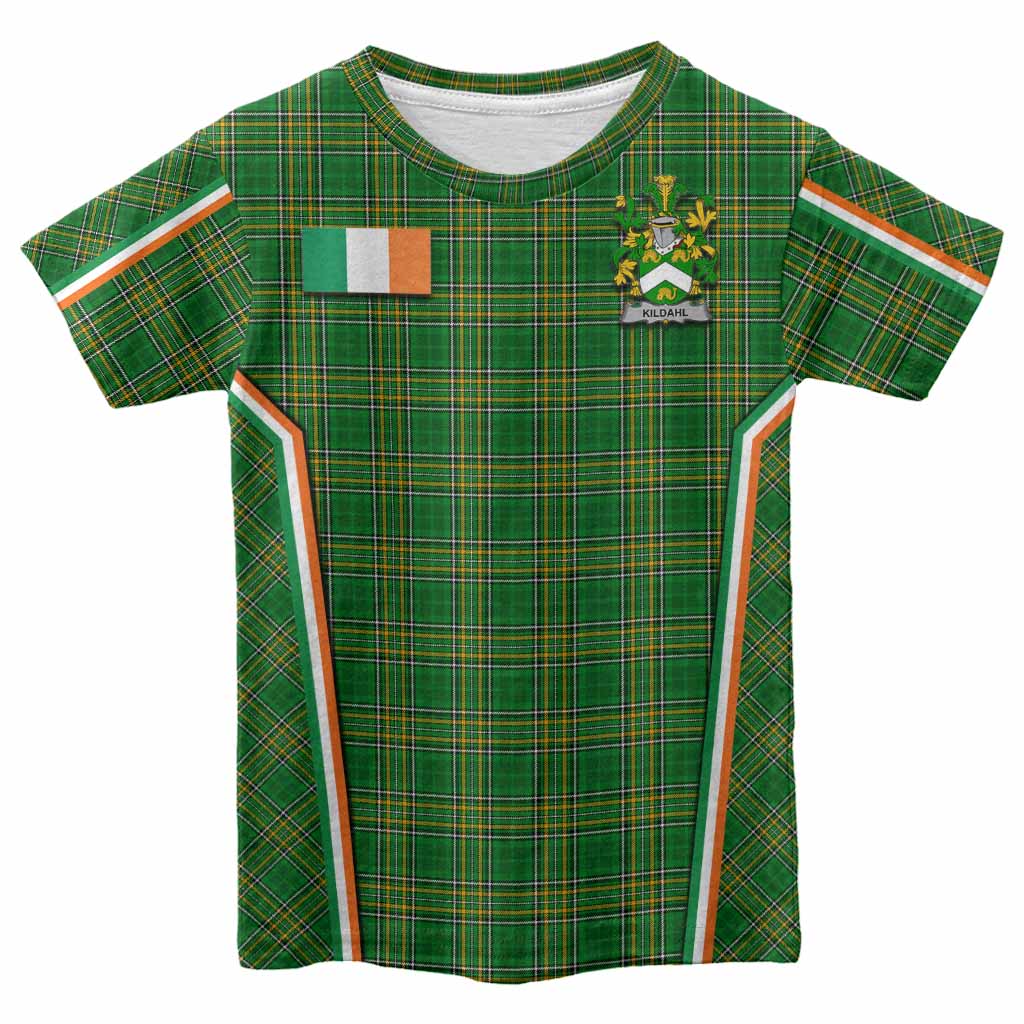 Kildahl Irish Clan Coat of Arm Tartan Kid T-shirt Flag Style