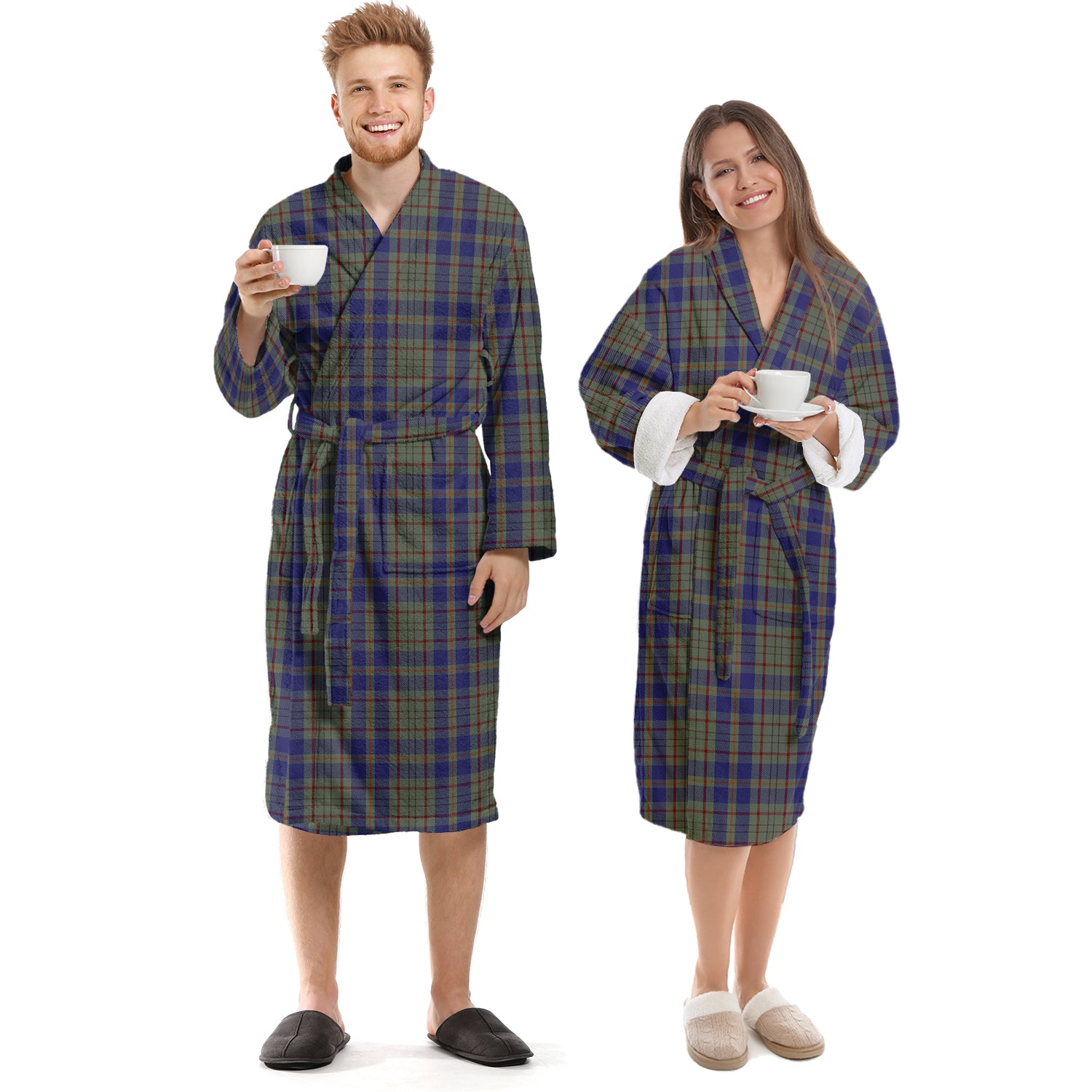 Kildare County Ireland Tartan Bathrobe Unisex S - Tartan Vibes Clothing