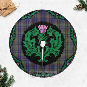 Tartan Vibes Clothing Kildare County Ireland Tartan Christmas Tree Skirt Scottish Thistle Style