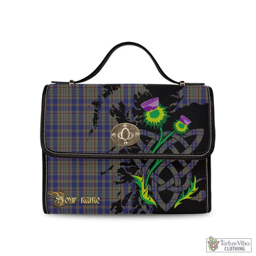Kildare County Ireland Tartan Waterproof Canvas Bag with Scotland Map and Thistle Celtic Accents