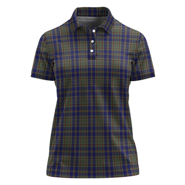 Kildare County Ireland Tartan Polo Shirt For Women