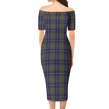 Kildare County Ireland Tartan Off Shoulder Lady Dress