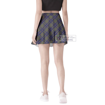 Kildare County Ireland Tartan Women's Plated Mini Skirt Cross Style