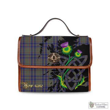 Kildare County Ireland Tartan Waterproof Canvas Bag with Scotland Map and Thistle Celtic Accents
