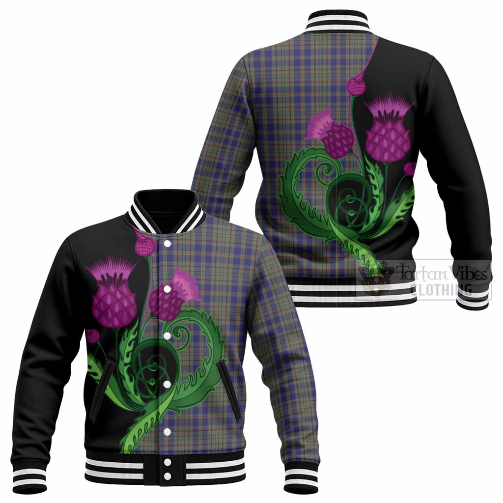 Kildare County Ireland Tartan Baseball Jacket Traditional Scottish Thistle