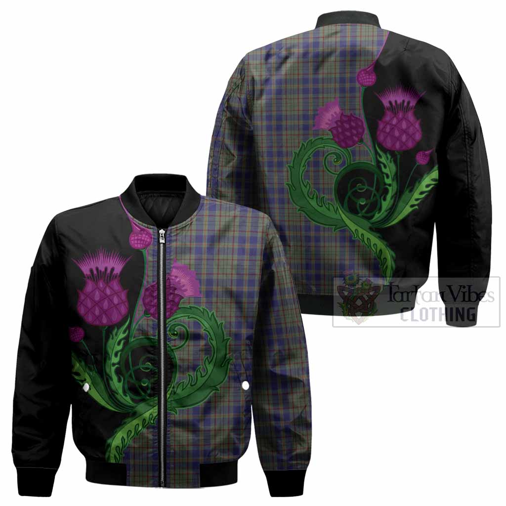 Kildare County Ireland Tartan Bomber Jacket Traditional Scottish Thistle