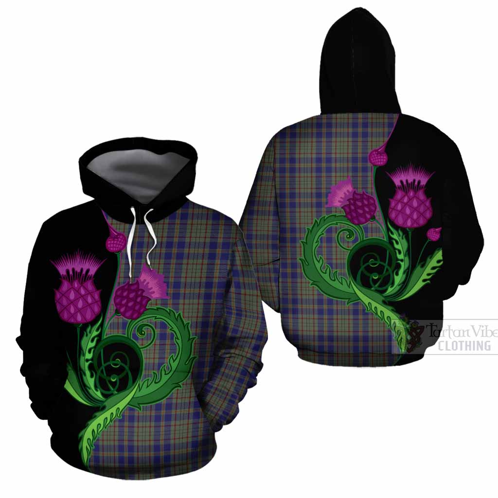 Kildare County Ireland Tartan Cotton Hoodie Traditional Scottish Thistle