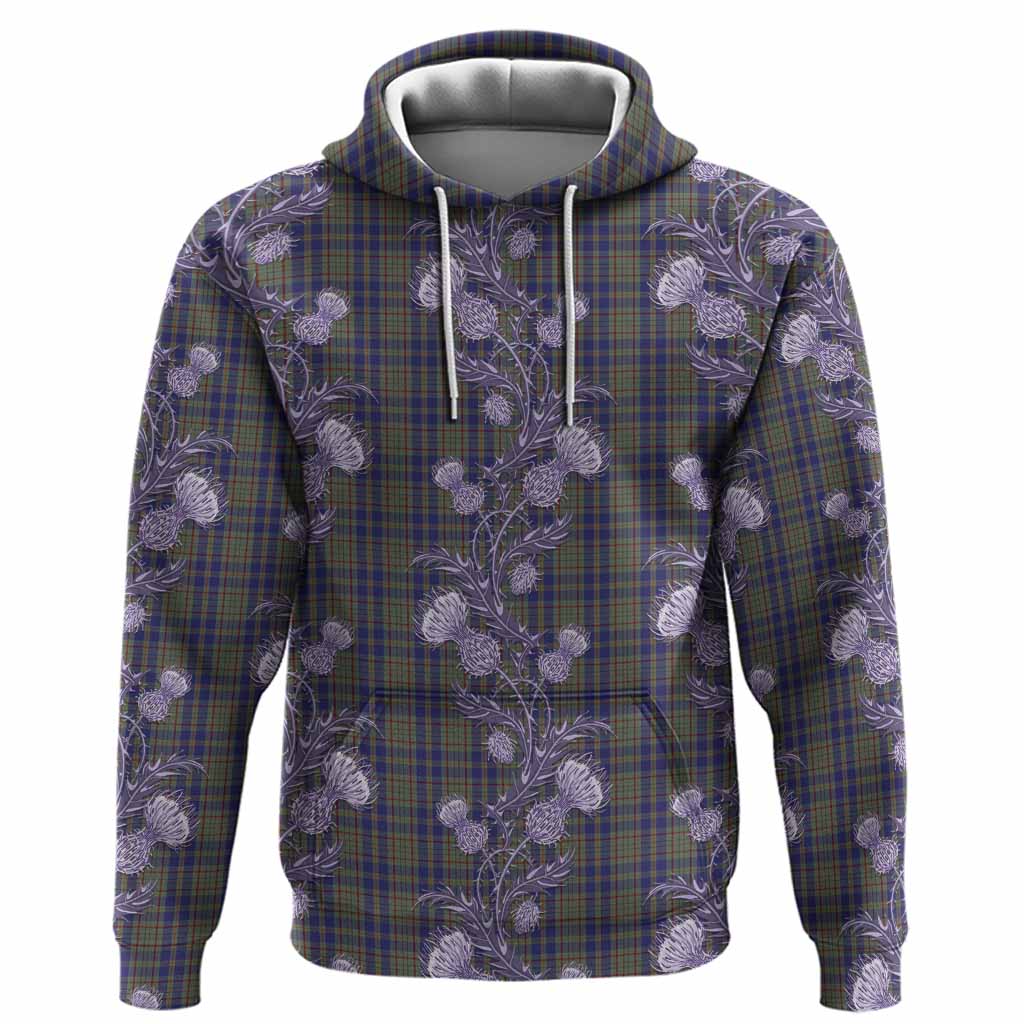 Kildare County Ireland Tartan Hoodie Seamless Scottish Thistle Flowers