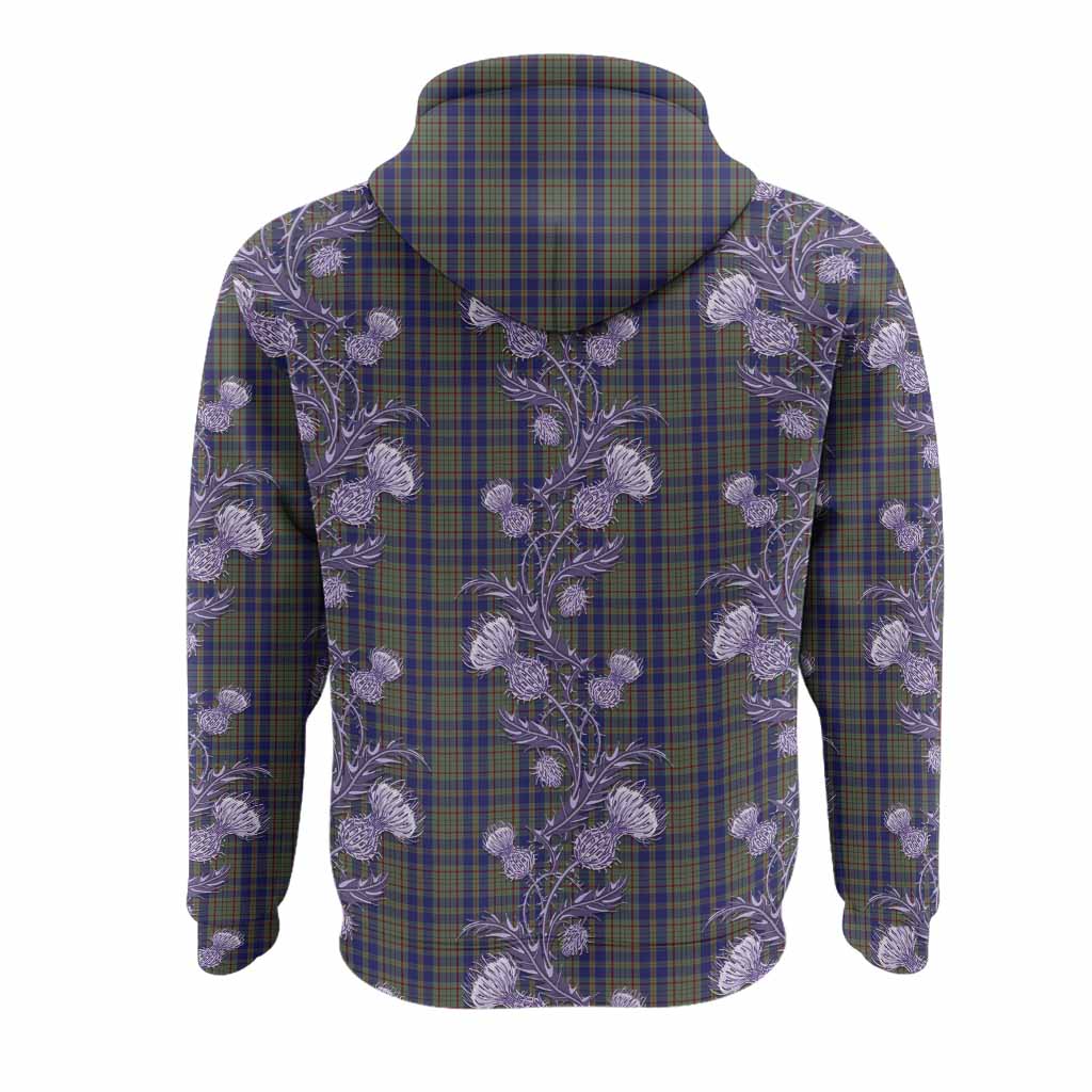 Kildare County Ireland Tartan Hoodie Seamless Scottish Thistle Flowers