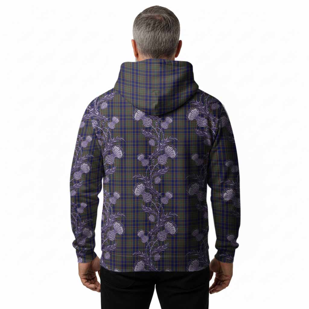 Kildare County Ireland Tartan Hoodie Seamless Scottish Thistle Flowers