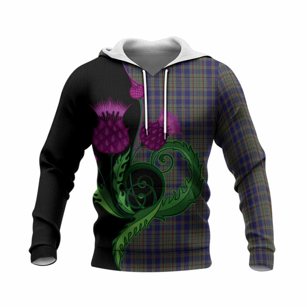 Kildare County Ireland Tartan Knitted Hoodie Traditional Scottish Thistle