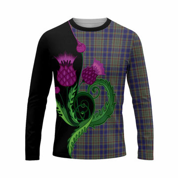 Kildare County Ireland Tartan Long Sleeve T-Shirt Traditional Scottish Thistle