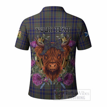 Kildare County Ireland Tartan Polo Shirt Scottish Thistle Heilan Coo