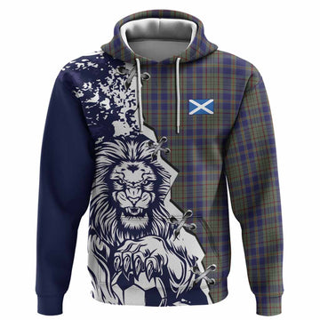 Kildare County Ireland Tartan Scottish Hoodie Angry Lion With Soccer Ball Style