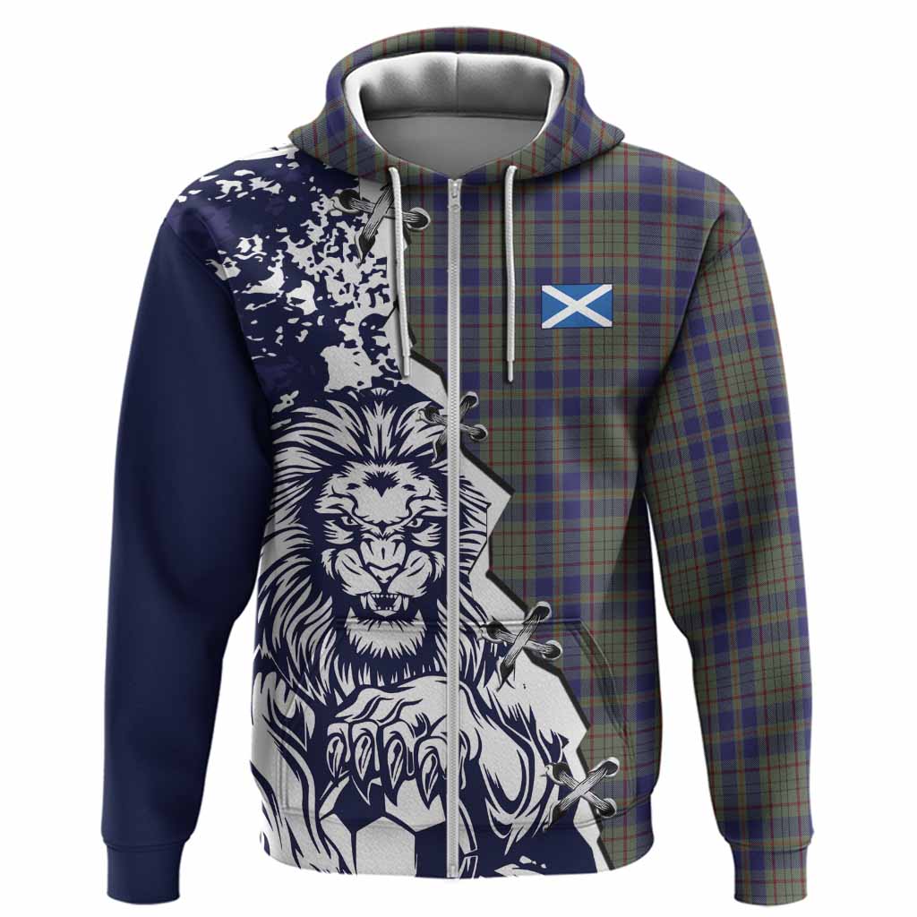 Kildare County Ireland Tartan Scottish Hoodie Angry Lion With Soccer Ball Style