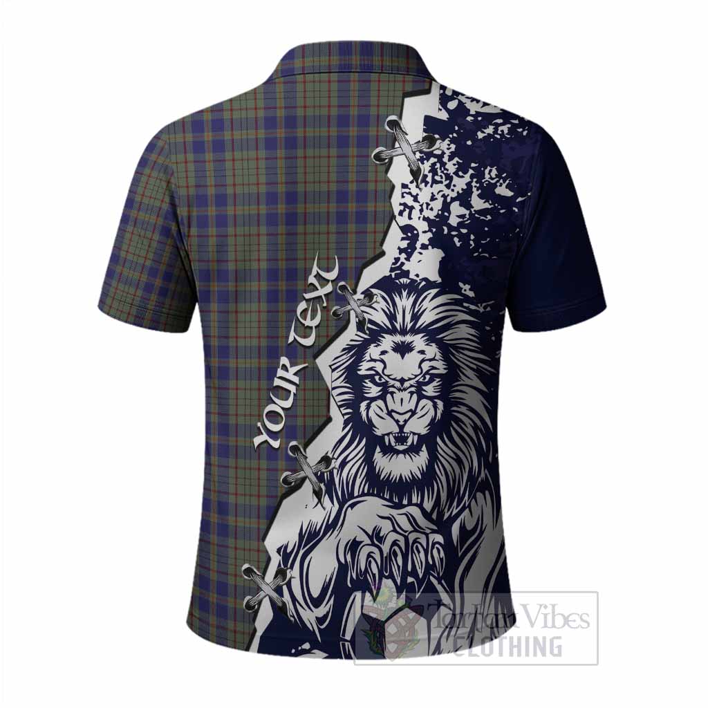 Kildare County Ireland Tartan Scottish Polo Shirt Angry Lion With Soccer Ball Style