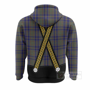 Kildare Tartan Lederhosen Costume Hoodie Scotland Celtic Knot Motif