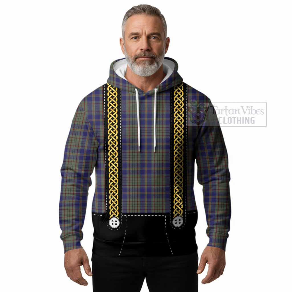 Kildare Tartan Lederhosen Costume Hoodie Scotland Celtic Knot Motif