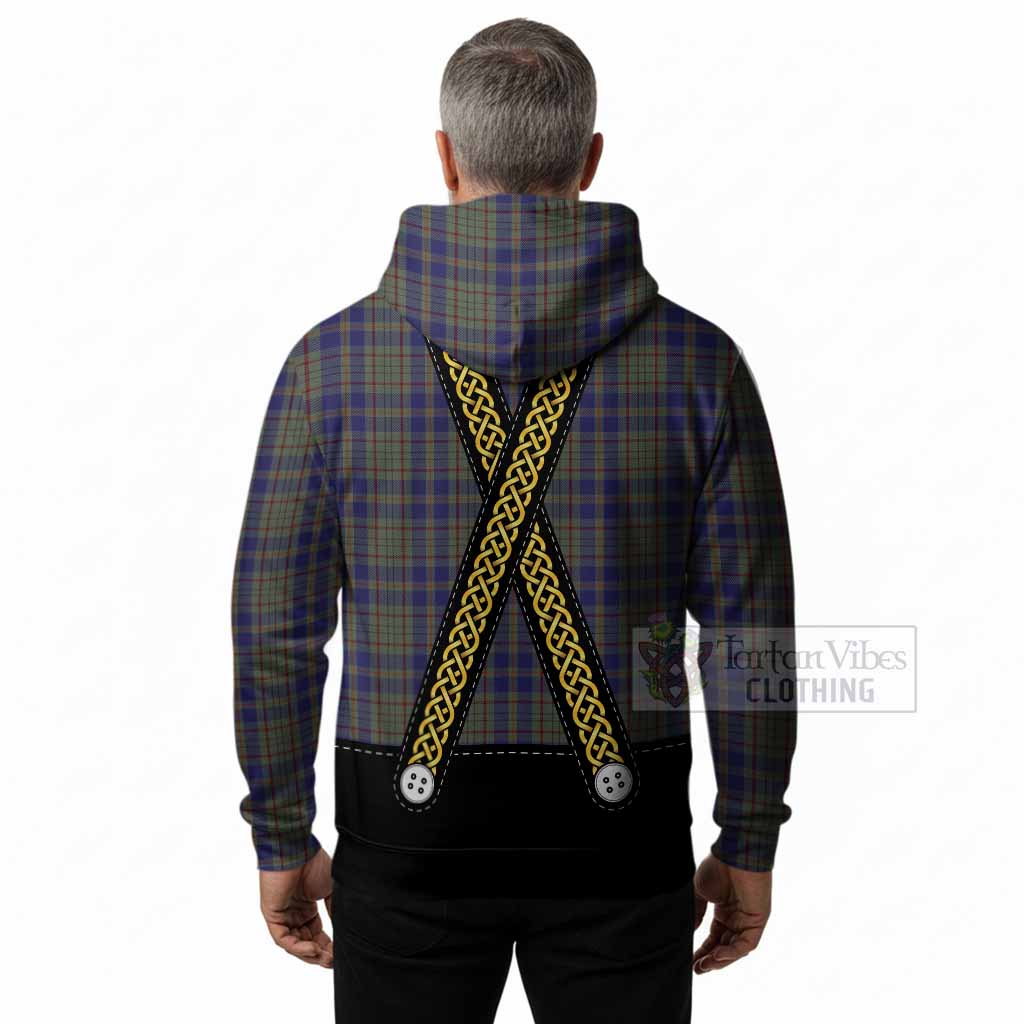 Kildare Tartan Lederhosen Costume Hoodie Scotland Celtic Knot Motif