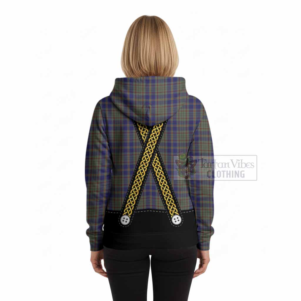 Kildare Tartan Lederhosen Costume Hoodie Scotland Celtic Knot Motif