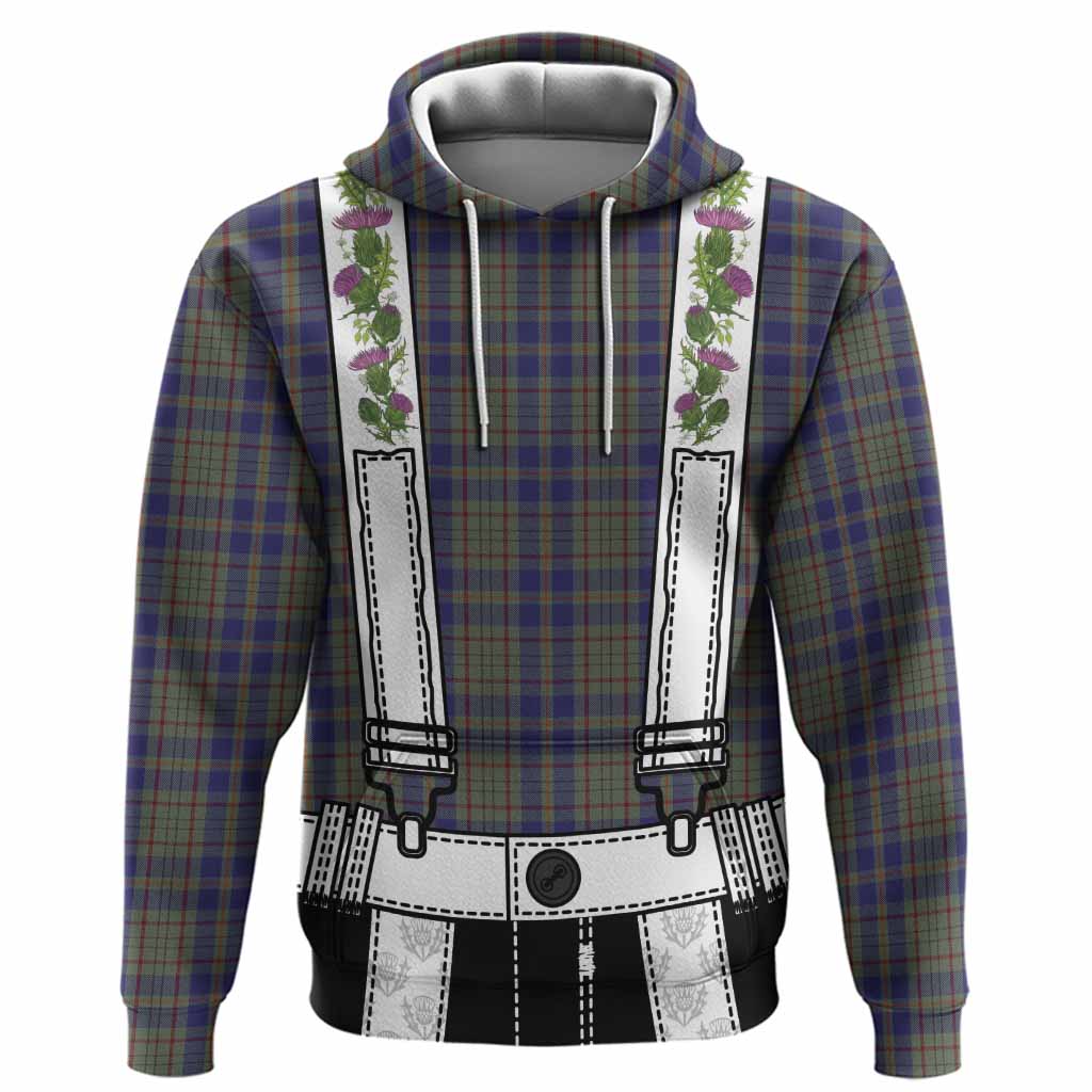 Kildare Tartan Lederhosen Costume Hoodie Scotland Thistle Floral