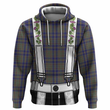 Kildare Tartan Lederhosen Costume Hoodie Scotland Thistle Floral
