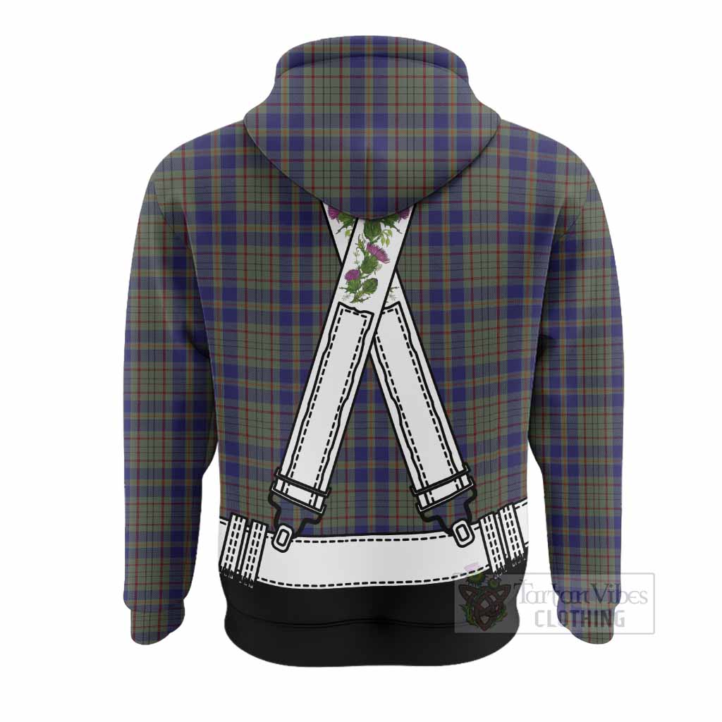 Kildare Tartan Lederhosen Costume Hoodie Scotland Thistle Floral