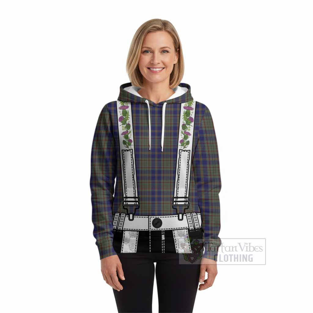 Kildare Tartan Lederhosen Costume Hoodie Scotland Thistle Floral