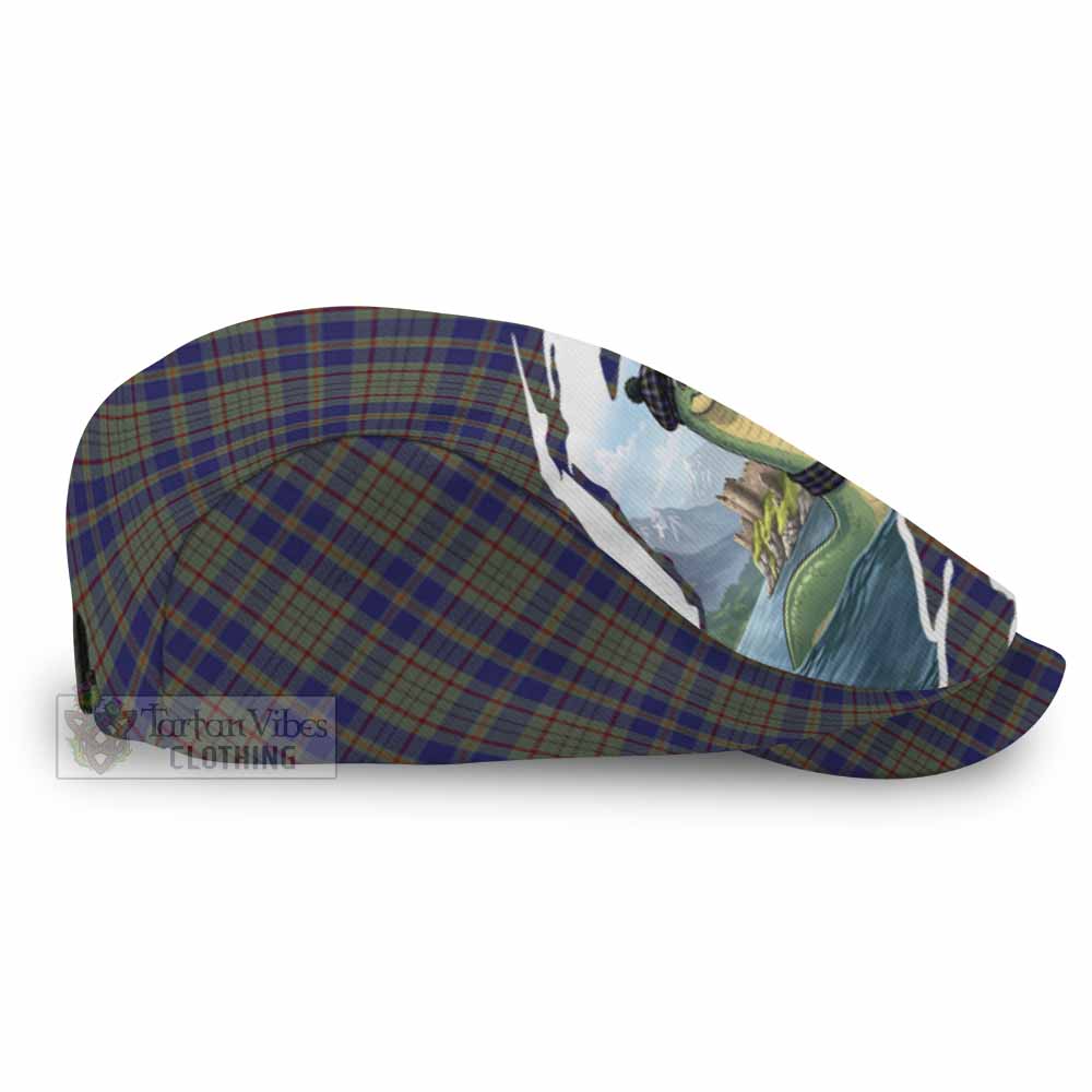 Kildare Tartan Loch Ness Monster Scottish Heritage Art Flat Cap, Jeff Cap