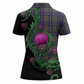 Kildare Tartan Women Polo Shirt Resilient Scottish Thistle