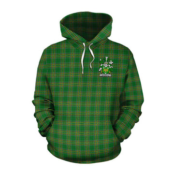 Kilkelly Irish Clan Tartan Cotton Hoodie with Coat of Arms Pullover Hoodie XS - Tartan Vibes Clothing