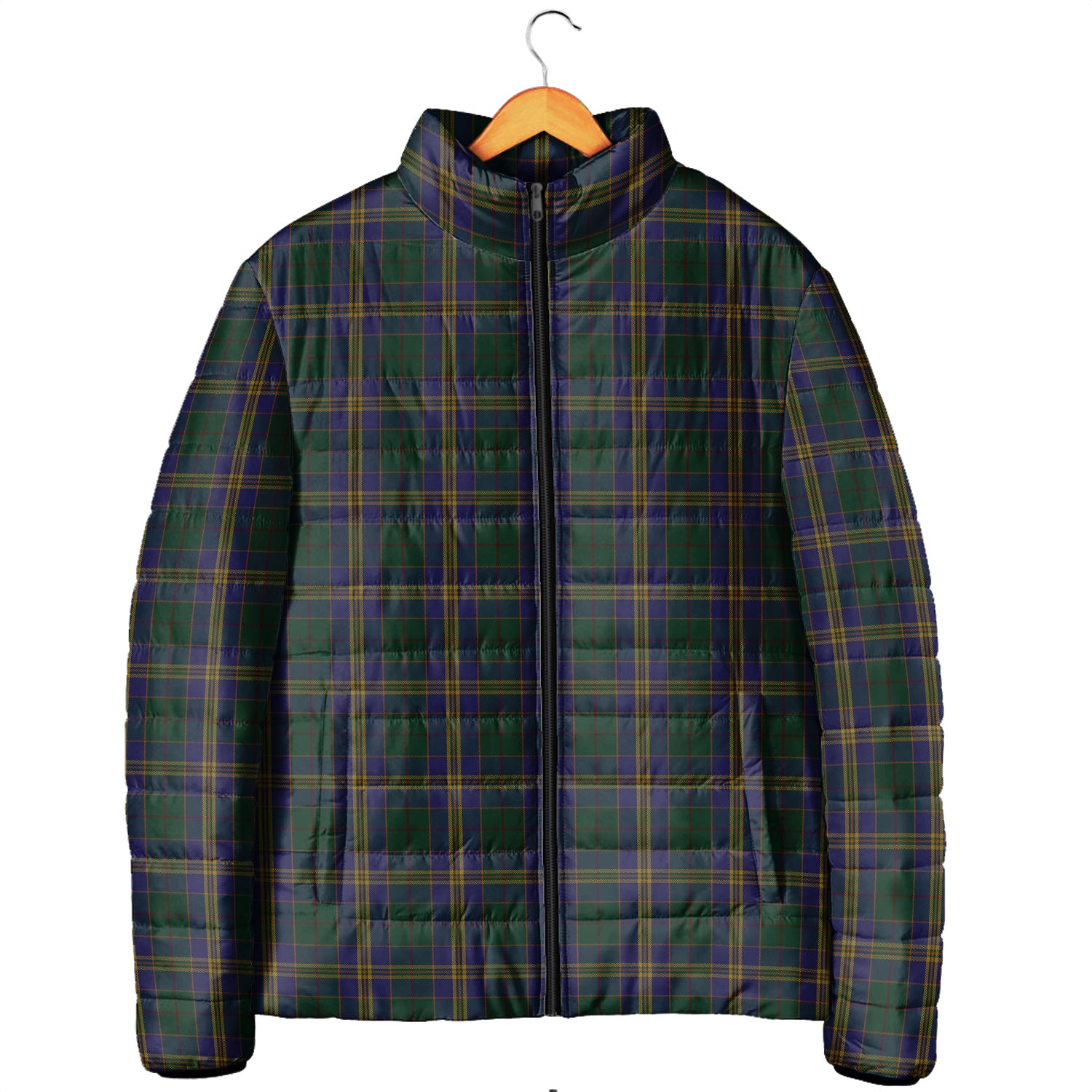 Kilkenny County Ireland Tartan Padded Jacket Men's Padded Jacket - Tartan Vibes Clothing