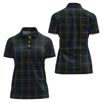 Kilkenny County Ireland Tartan Polo Shirt For Women