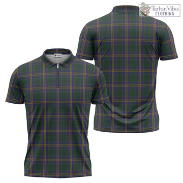 Kilkenny County Ireland Tartan Zipper Polo Shirt