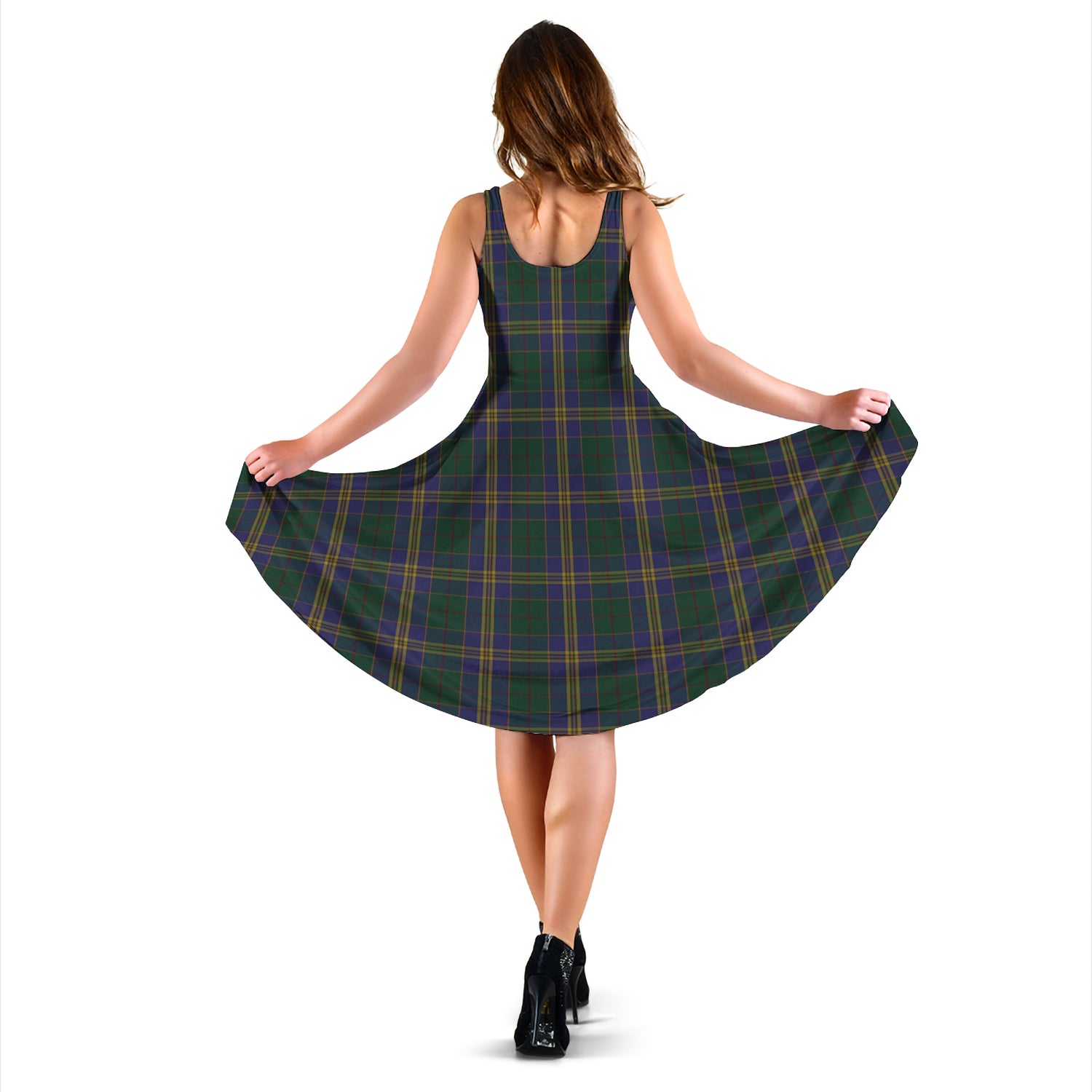 Kilkenny County Ireland Tartan Sleeveless Midi Womens Dress - Tartan Vibes Clothing