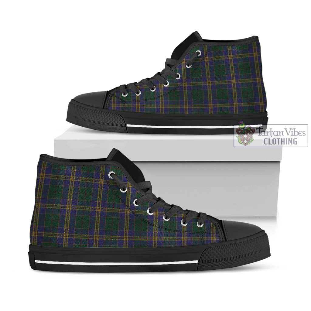 Kilkenny County Ireland Tartan High Top Shoes - Tartan Vibes Clothing