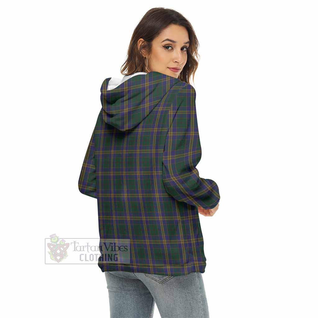 Tartan Vibes Clothing Kilkenny County Ireland Tartan Women's Borg  Half Zip Fleece Hoodie
