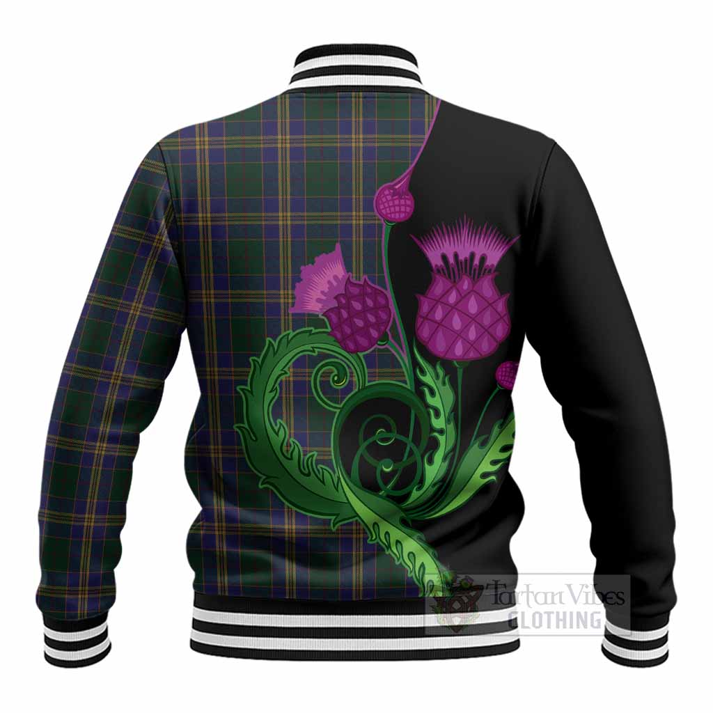 Kilkenny County Ireland Tartan Baseball Jacket Traditional Scottish Thistle
