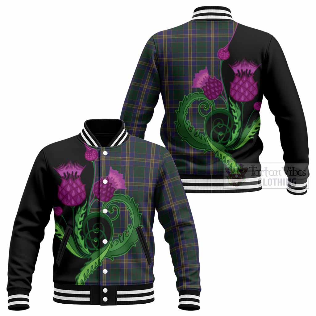 Kilkenny County Ireland Tartan Baseball Jacket Traditional Scottish Thistle