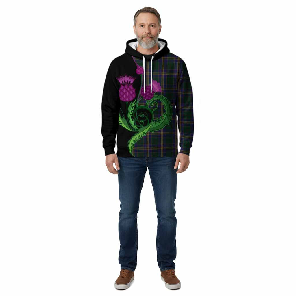 Kilkenny County Ireland Tartan Cotton Hoodie Traditional Scottish Thistle