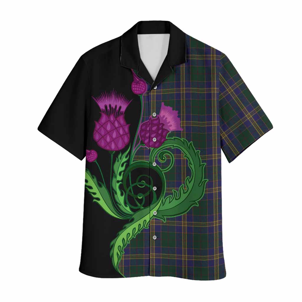 Kilkenny County Ireland Tartan Hawaiian Shirt Traditional Scottish Thistle
