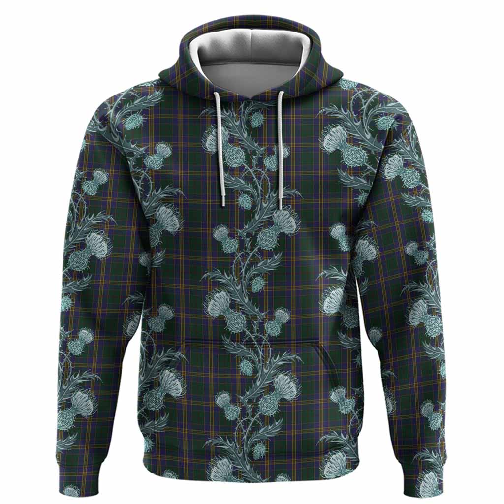 Kilkenny County Ireland Tartan Hoodie Seamless Scottish Thistle Flowers